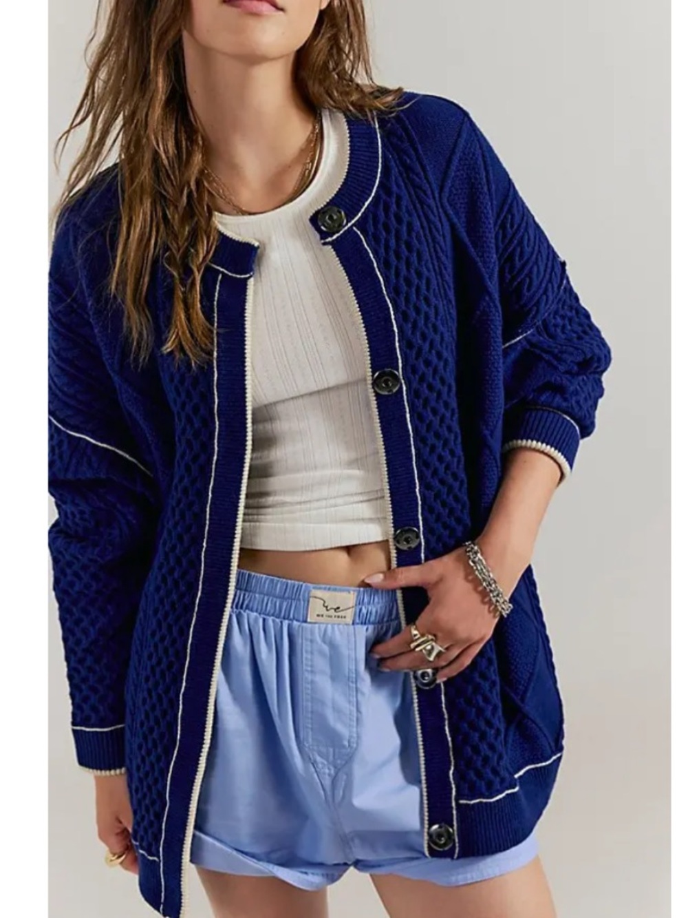 FREE PEOPLE We The Free Tennessee Cardigan Midnight Blue